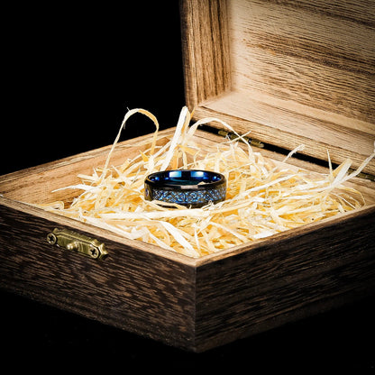 Mick – 'Valhalla Azure' Tungsten Ring for Men
