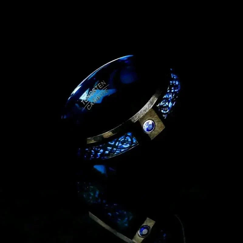 Mick – 'Valhalla Azure' Tungsten Ring for Men