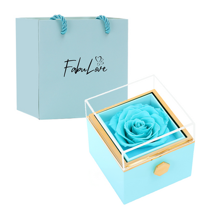 Brenda – Caja de Rosa Eterna con Collar Oculto para Mujer