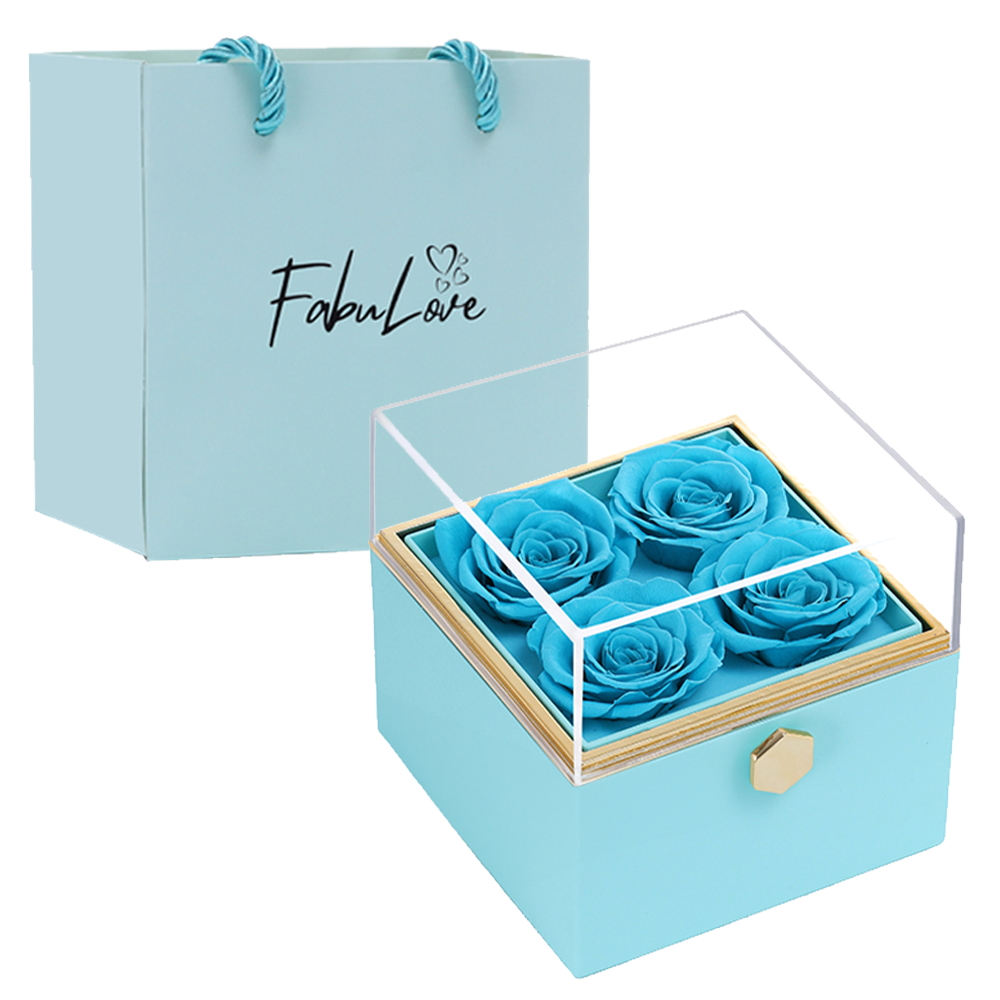 Brenda – Caja de Rosa Eterna con Collar Oculto para Mujer