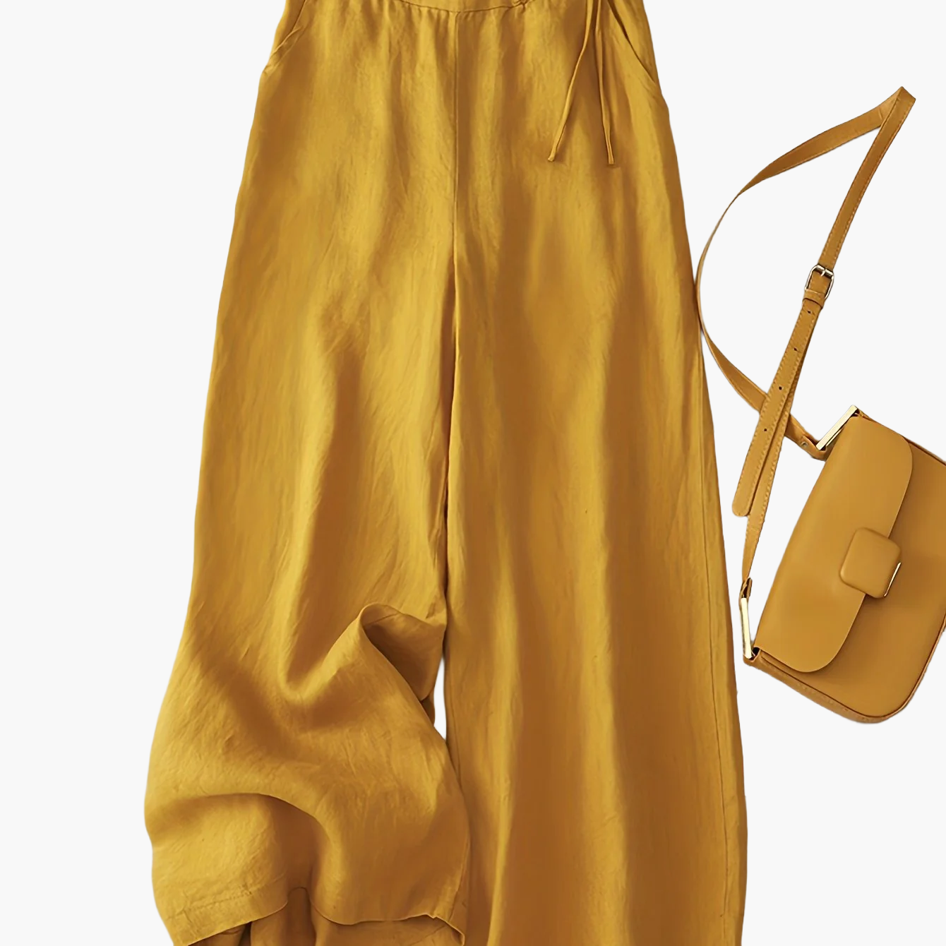 Pantalon large taille haute femme style élégant pour printemps et été