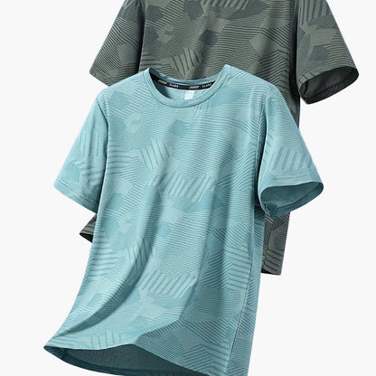 Atmungsaktives Herren-T-Shirt im tropischen Casual-Stil, kurzärmelig – 2er-Pack, ideal für den Sommer  