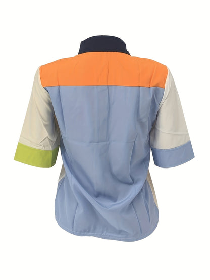 Camicia donna stile moderno con bottoni, taglio casual, ideale per un look urbano alla moda