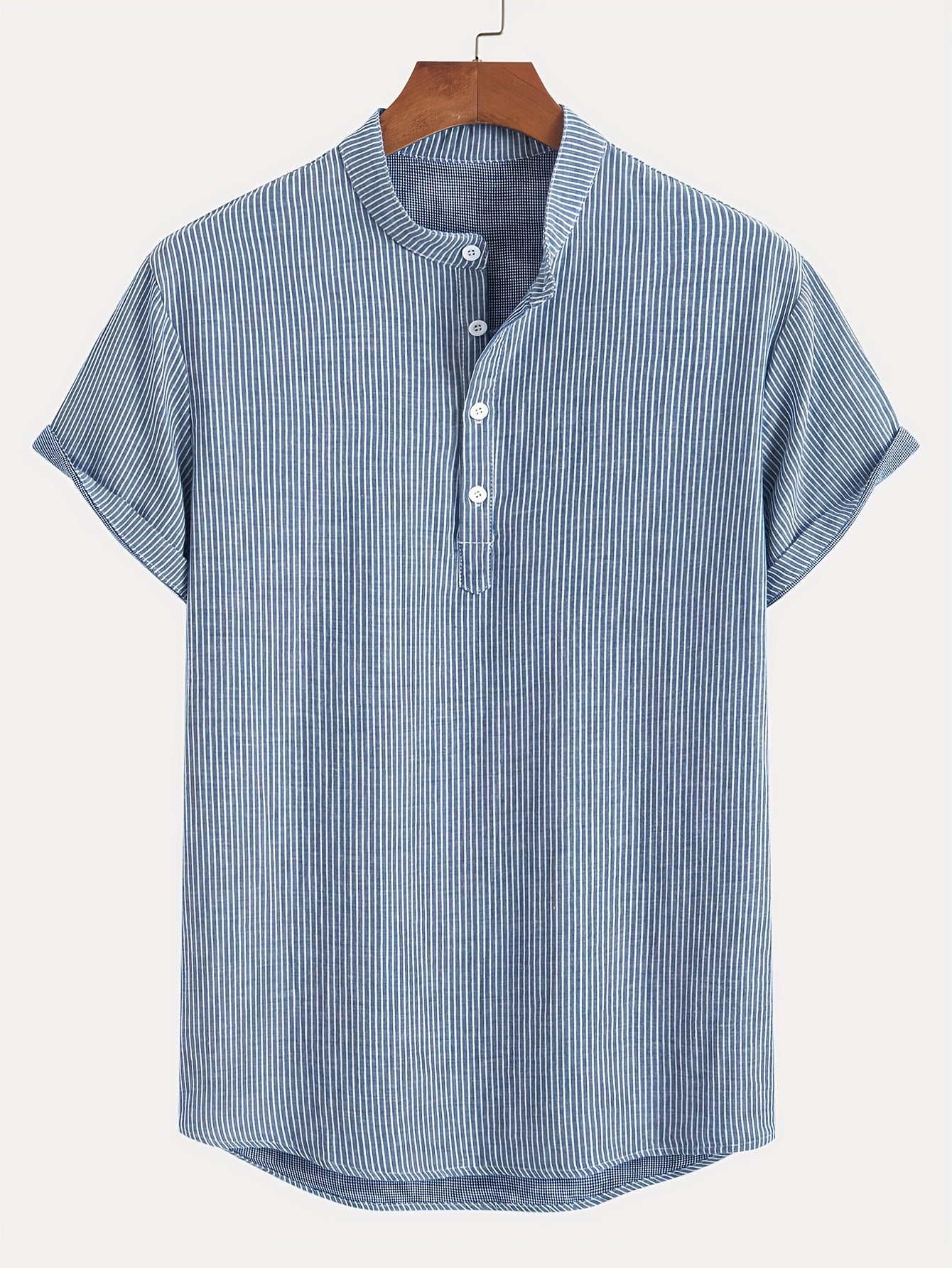 Chemise Henley à Manches Courtes pour Homme Style Décontracté Chic