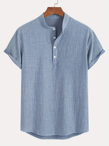 Chemise Henley à Manches Courtes pour Homme Style Décontracté Chic