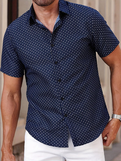Chemise casual à manches courtes pour homme style urbain élégante