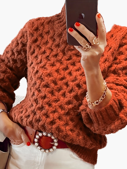 Sweter damski w stylu casual z golfem na jesień i zimę