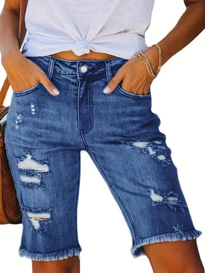 Bermuda casual strappato per donna – Stile urbano alla moda estate