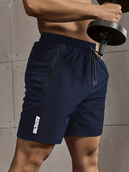 Short de sport pour homme style fitness avec poches zippées - Idéal entraînement et gym