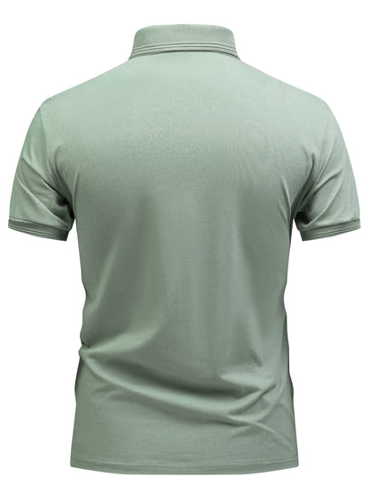 Polo casual da uomo con colletto abbottonato stile urbano