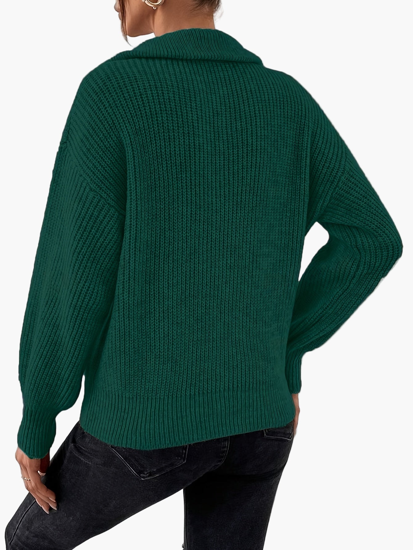 Dame lynlåspullover med høj krave i elegant stil til et trendy hverdagslook