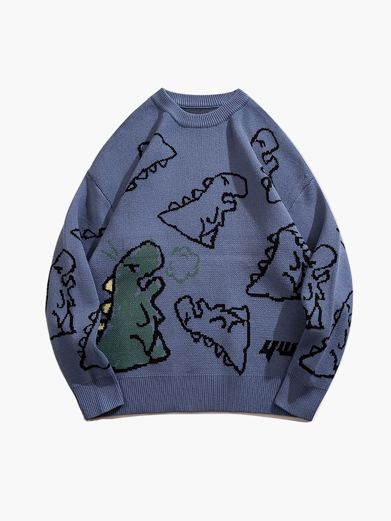 Sudadera casual con estampado de dinosaurio para adolescente masculino – estilo streetwear de moda