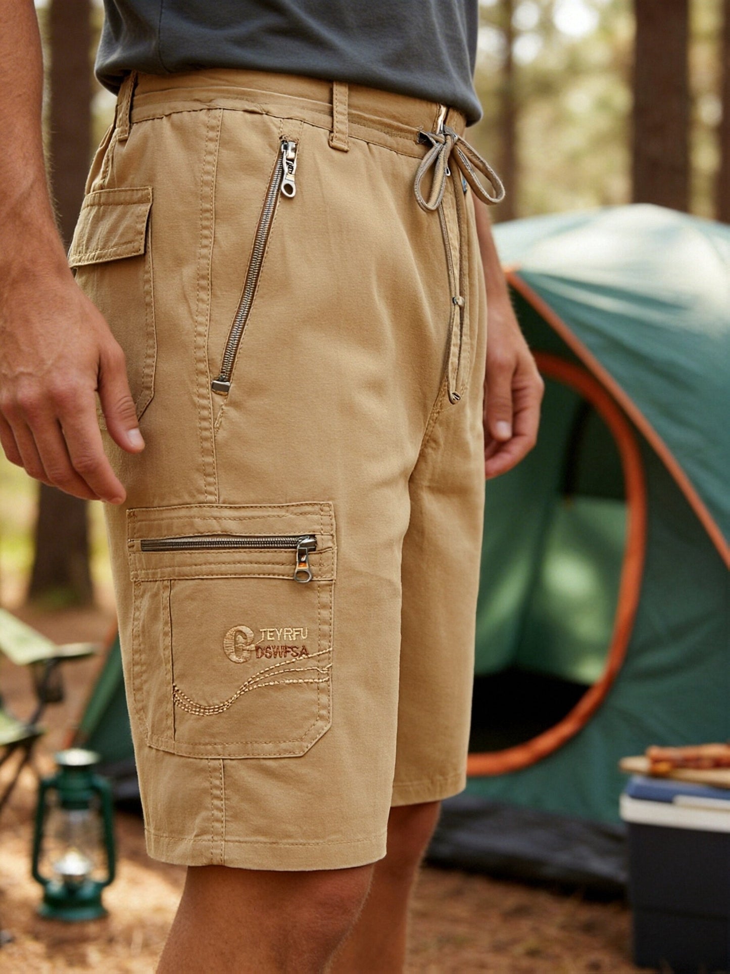 Legere Herren-Cargoshorts mit Reißverschlusstaschen – vielseitiger urbaner Stil