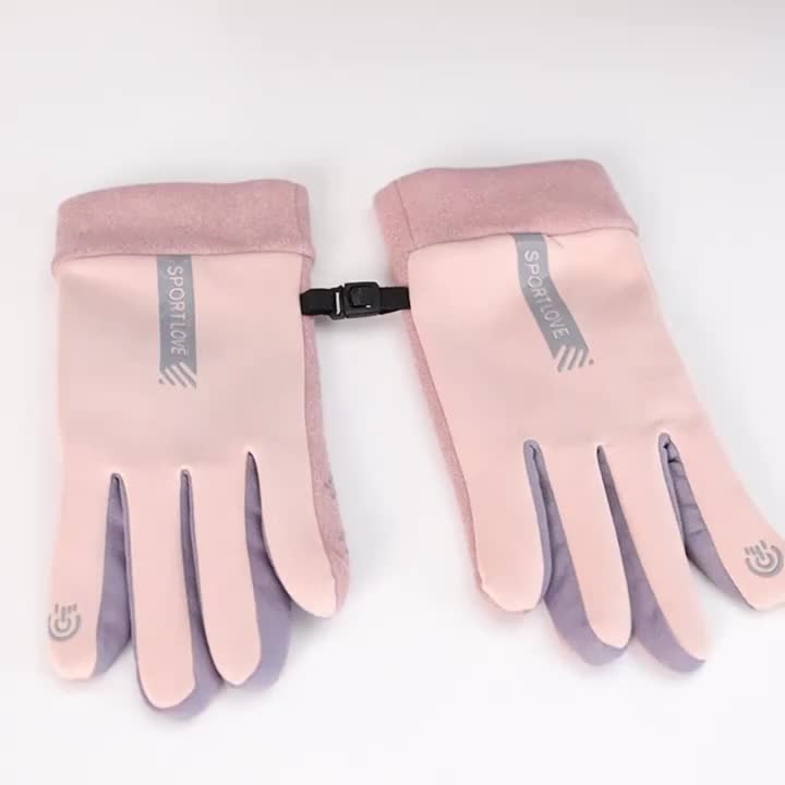 Gants chauds tactiles noirs et gris pour l'hiver, coupe-vent