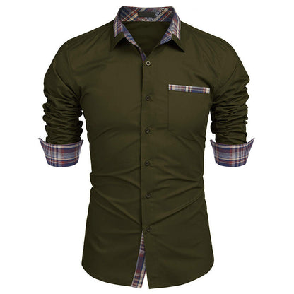 Camisa elegante para hombre estilo casual chic con cuello de solapa – Ideal para oficina y salidas
