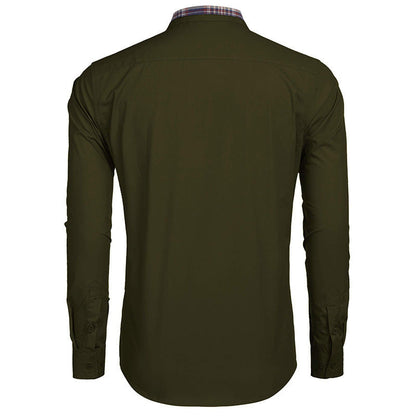 Camisa elegante para hombre estilo casual chic con cuello de solapa – Ideal para oficina y salidas