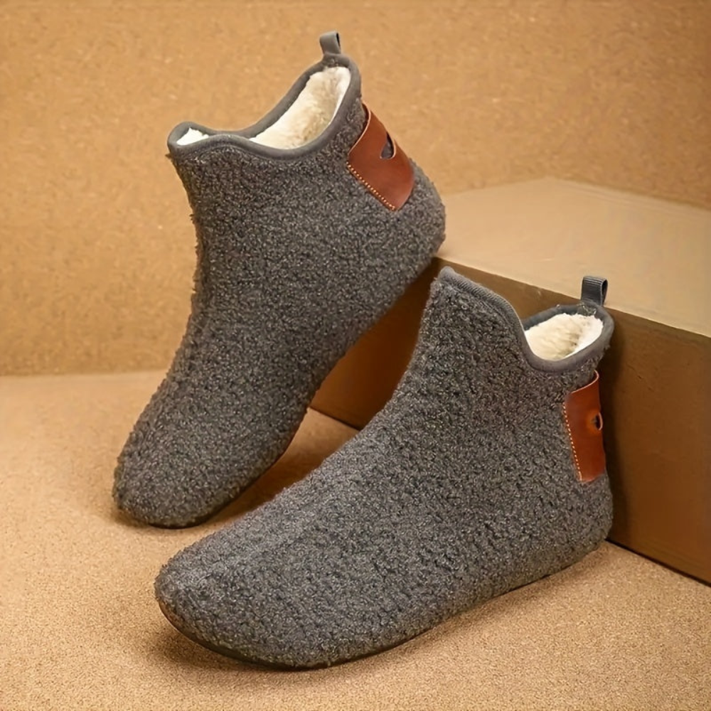 Bottes souples en tissu bouclé Homme, Intérieur fourré, confortables, multiples couleurs