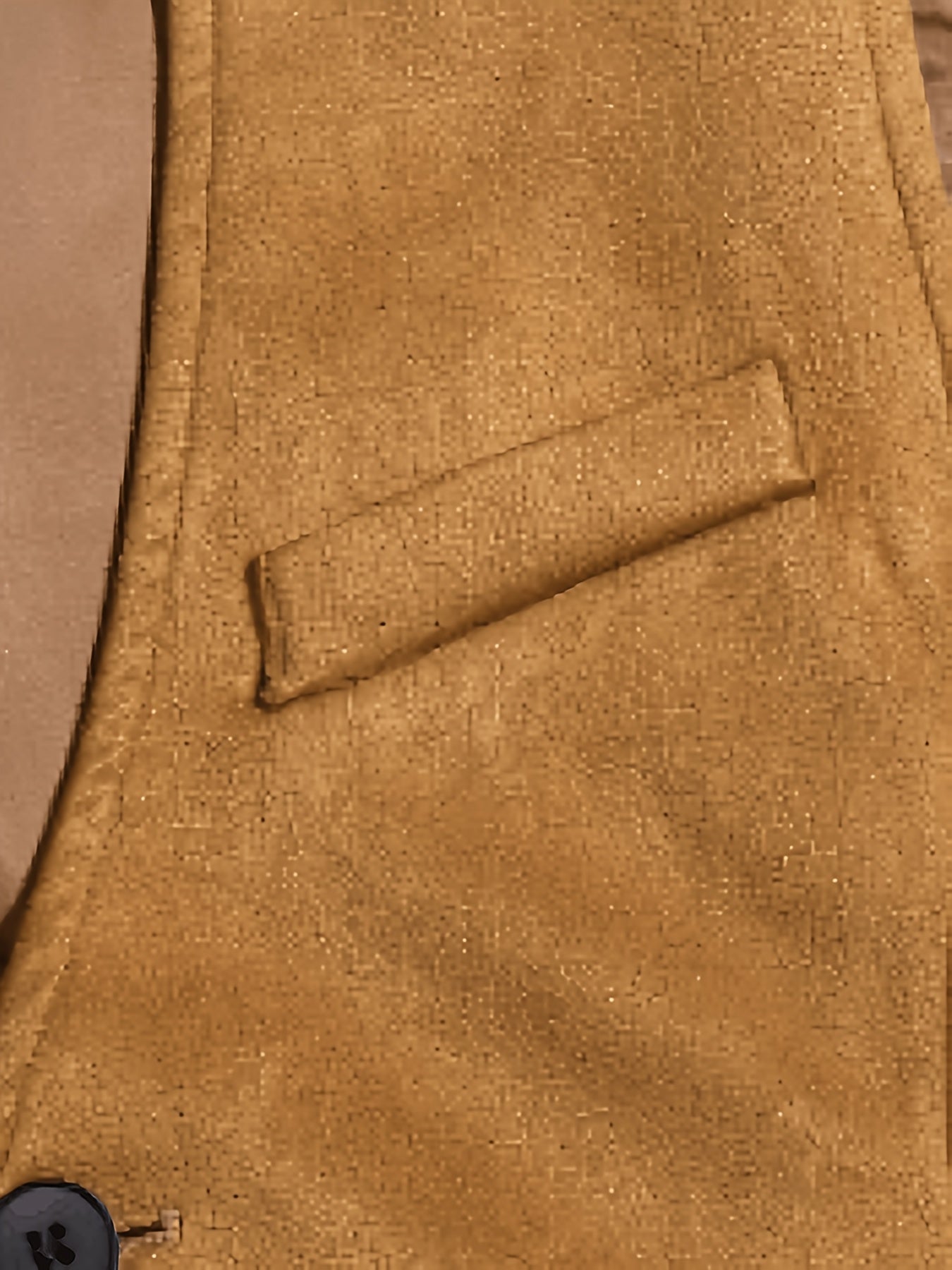 Gilet de Costume Homme Uni Col en V Décoration Chaîne Boutons