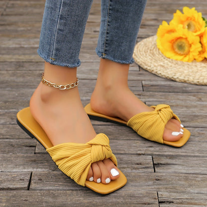 Sandales femme à nœud style décontracté pour usage quotidien et sorties estivales
