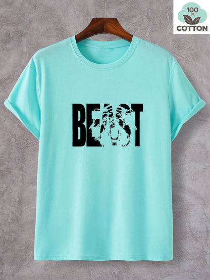 T-shirt grande taille homme style urbain imprimé BEAST – Mode streetwear décontractée