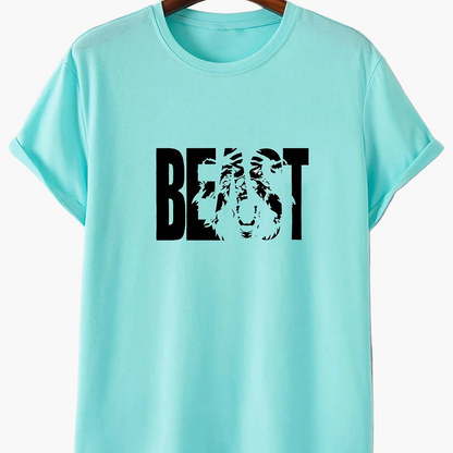 T-shirt grande taille homme style urbain imprimé BEAST – Mode streetwear décontractée