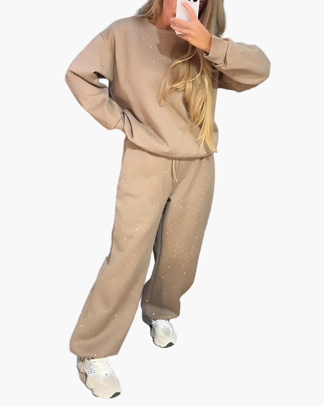 Completo casual donna stile streetwear a pois – Maglia ampia e pantaloni larghi per un look alla moda