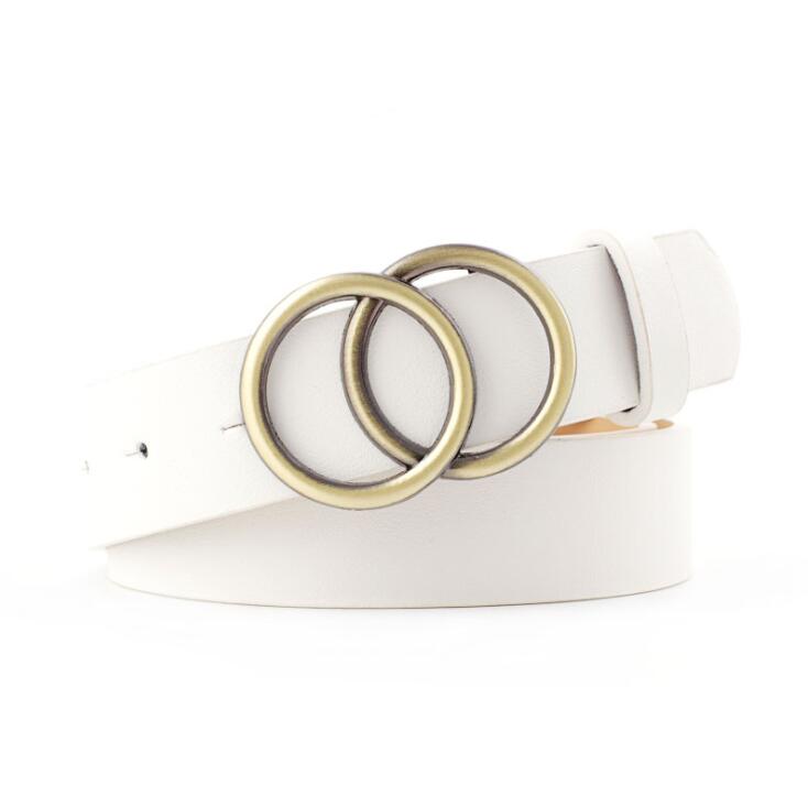 Verstelbare damesriem met dubbele ring en lederlook