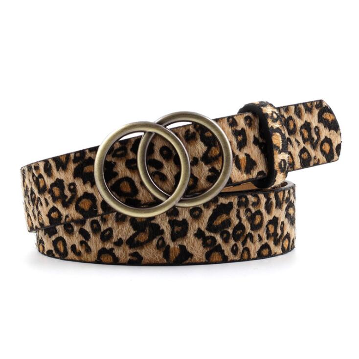 Verstelbare damesriem met dubbele ring en lederlook