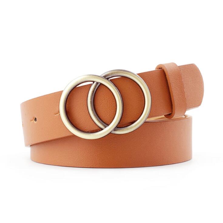 Verstelbare damesriem met dubbele ring en lederlook