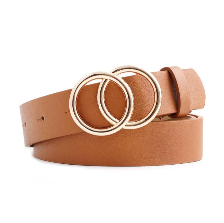 Verstelbare damesriem met dubbele ring en lederlook