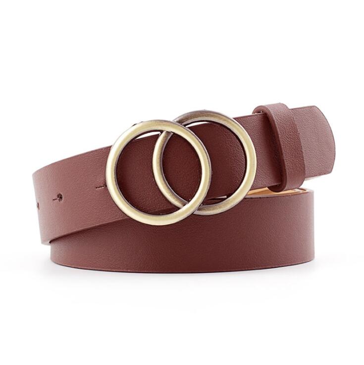 Verstelbare damesriem met dubbele ring en lederlook