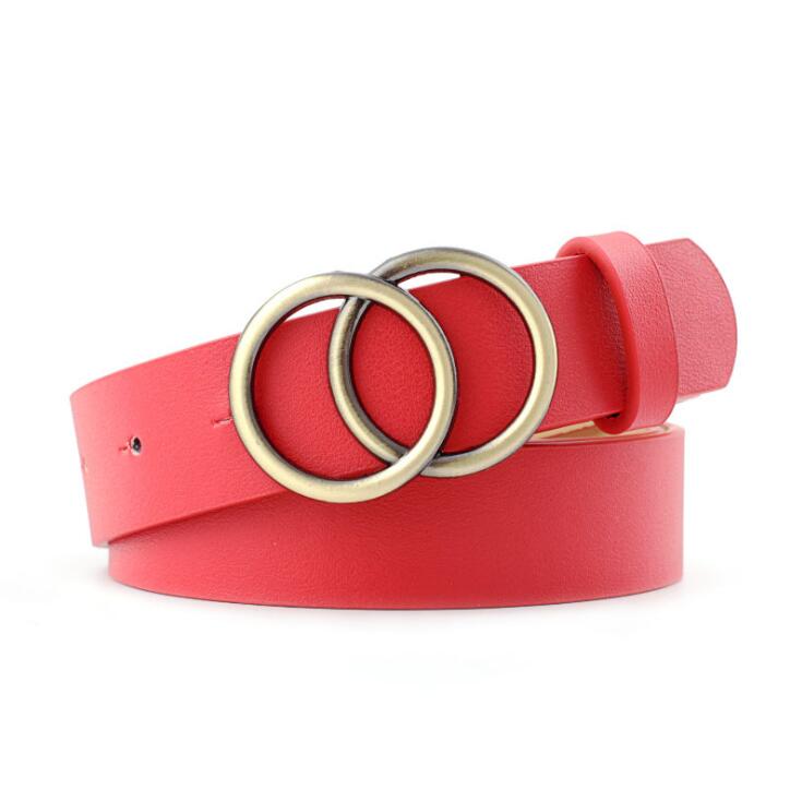 Verstelbare damesriem met dubbele ring en lederlook