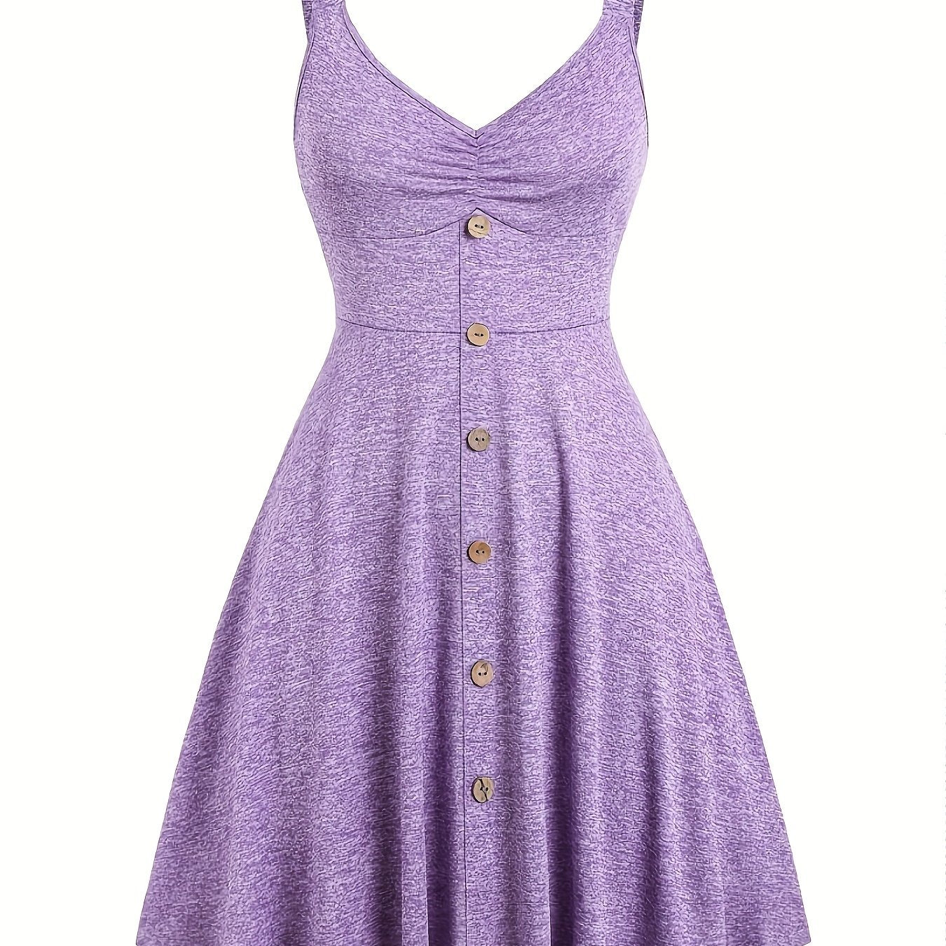 Abito Donna Elegante Casual con Bottoni e Scollo a V per Estate e Primavera
