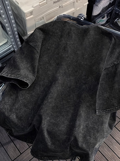 T-shirt imprimé style urbain pour homme, coupe décontractée, idéal pour l'été