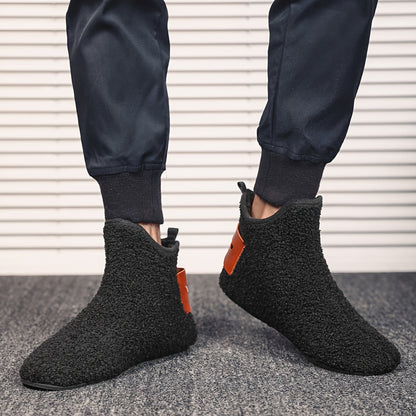 Bottes souples en tissu bouclé Homme, Intérieur fourré, confortables, multiples couleurs