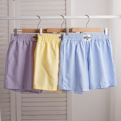 Shorts décontractés à rayures pour femme, lot de 3, style confortable pour la maison ou l'été