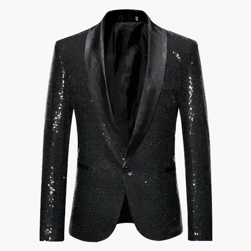 Chaqueta de noche elegante para hombre con lentejuelas para eventos y fiestas
