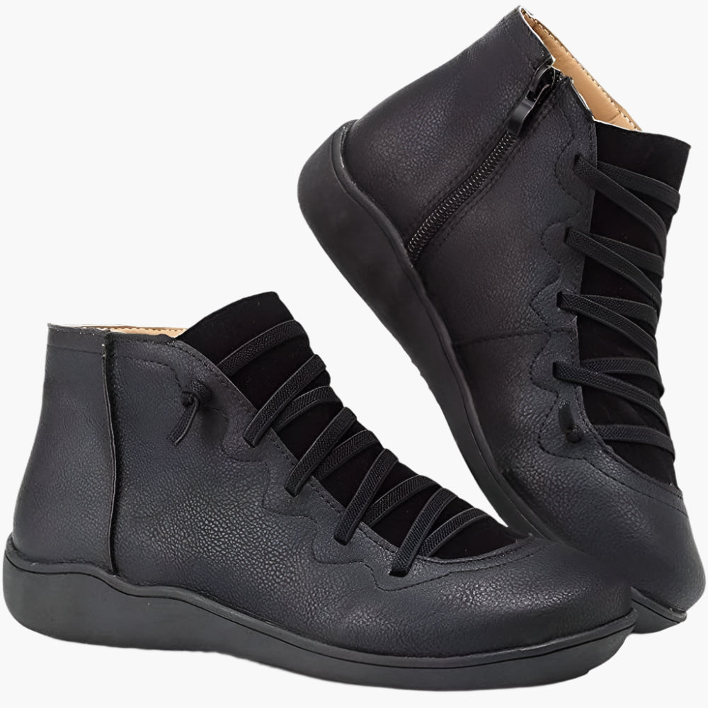 Botines de mujer confort estilo casual – Zapatos altos ideales para caminar y la temporada otoño-invierno