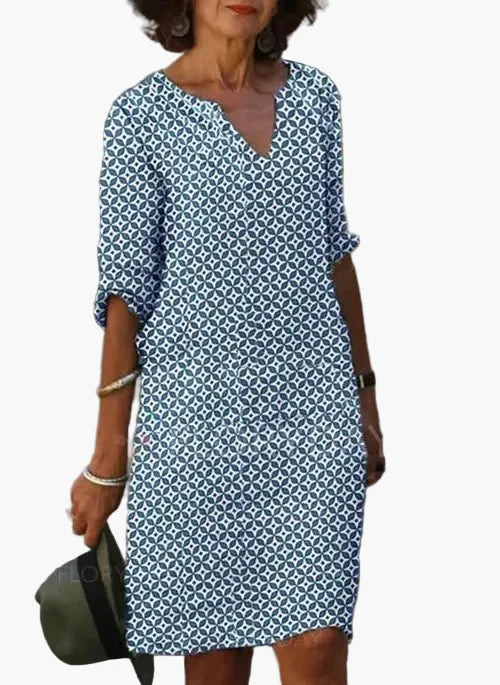 Robe décontractée estivale pour femme à motif géométrique, style chic et confortable