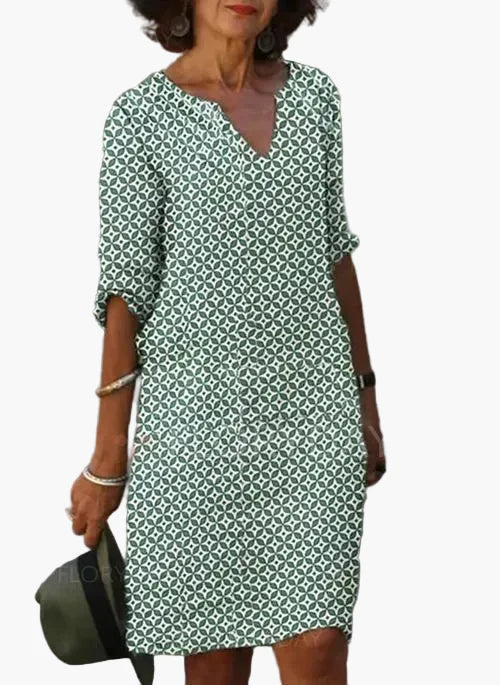 Robe décontractée estivale pour femme à motif géométrique, style chic et confortable