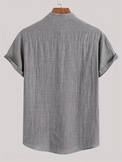 Chemise Henley à Manches Courtes pour Homme Style Décontracté Chic