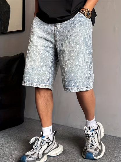 Bermuda uomo stile streetwear con motivo ricamato – Pantaloncini casual alla moda urbana