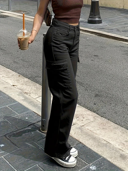 Pantalon cargo large pour femme style urbain et décontracté