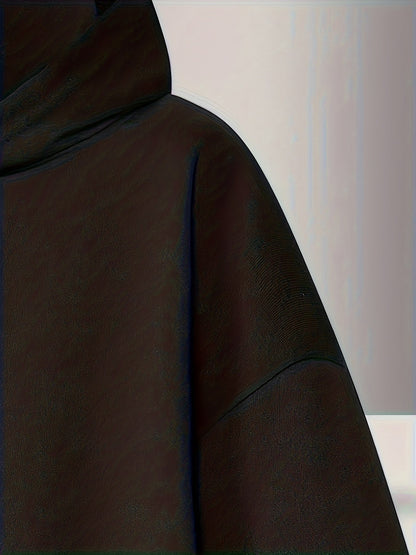 Sweat à capuche ample noir col montant zippé pendentif étoile