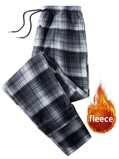 Pantalon de détente à carreaux doux pour homme avec cordon de serrage