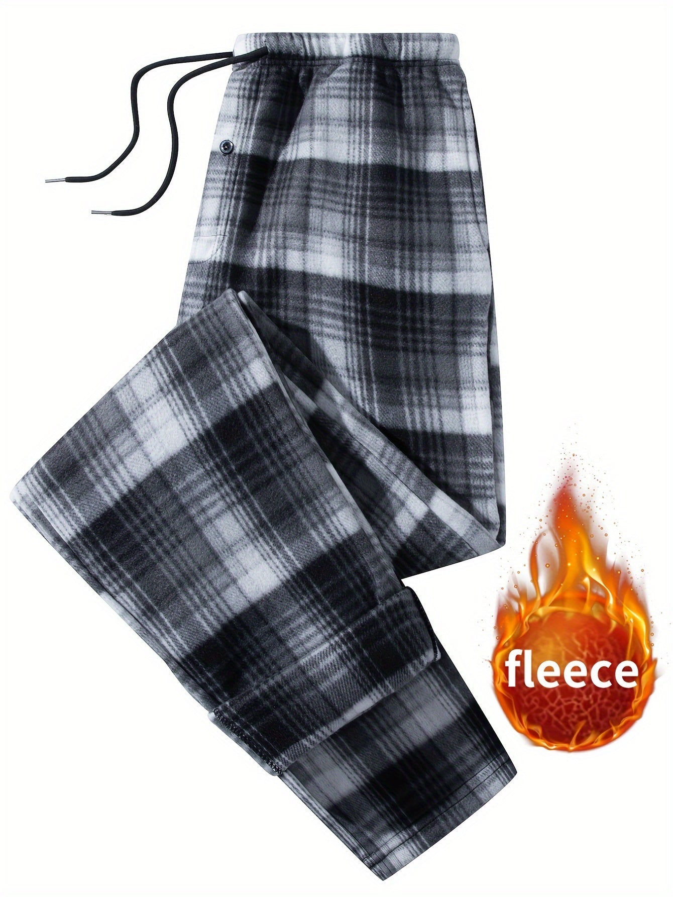 Pantalon de détente à carreaux doux pour homme avec cordon de serrage