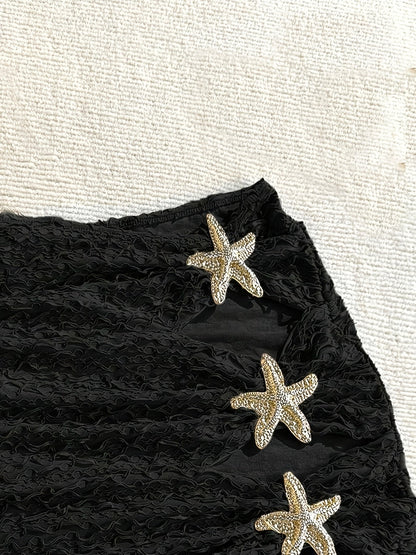 Mini beach skirt with starfish details for women, chic coastal style