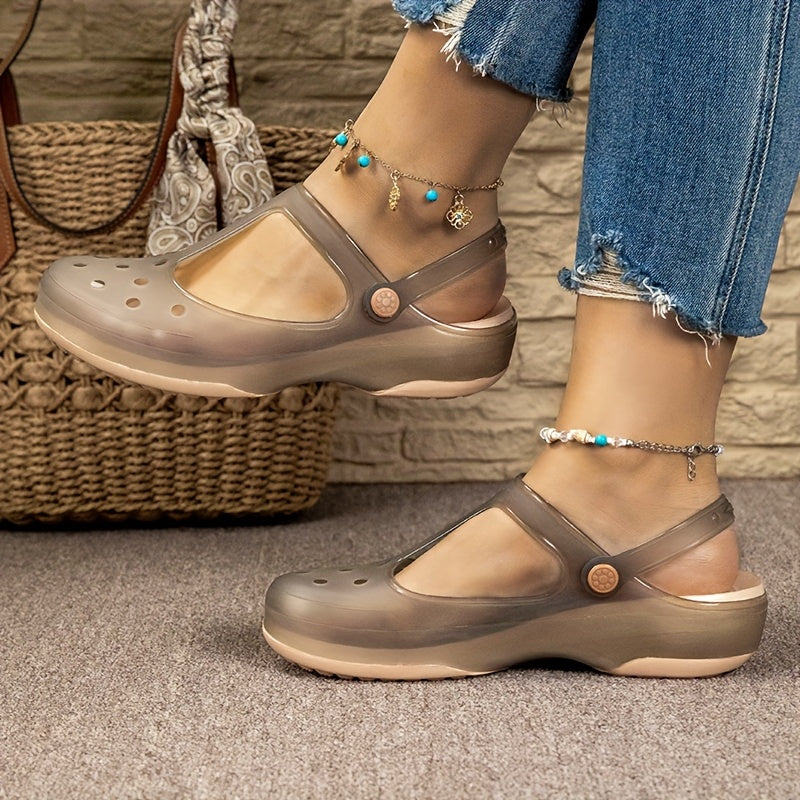 Sandalias cómodas para mujer estilo Mary Jane para actividades de verano - zapatos ligeros con tacón plano