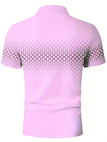 Polo Uomo Moda Casual con Motivo Geometrico per l'Estate