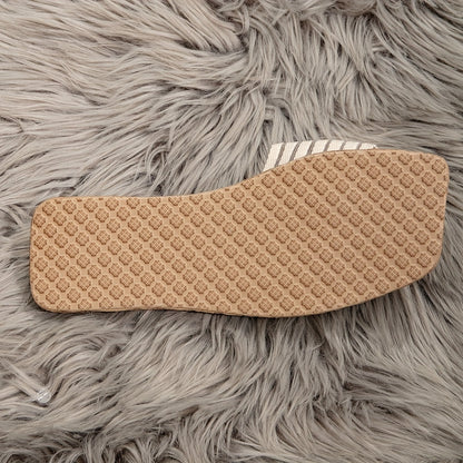 Platta slip-on sandaler i avslappnad stil för dam – Chic och randig sommarlook